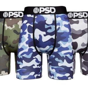 PSD Men's Camo Boxer Briefs - Blue, Green, Gray